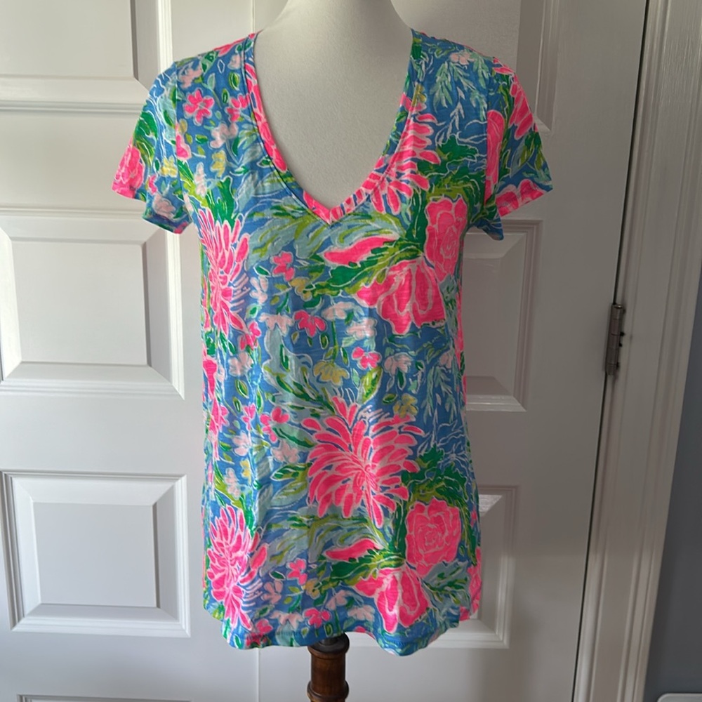 NWOT Etta Top Blue Bunny Business Size Small
